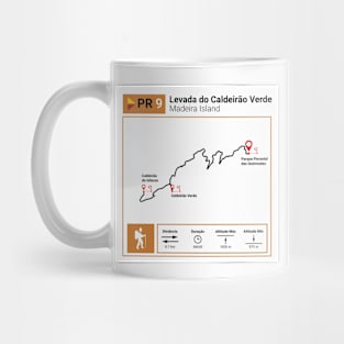 Madeira Island PR9 LEVADA DO CALDEIRÃO VERDE trail map Mug